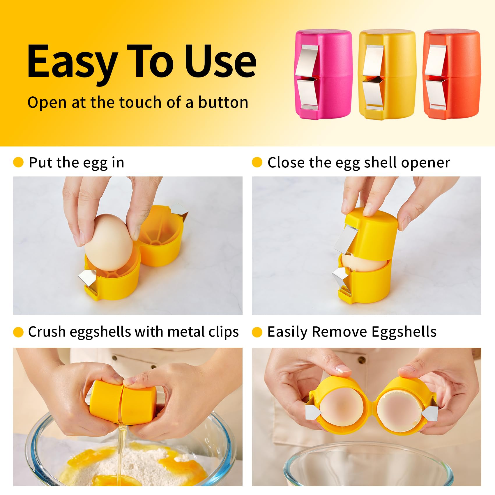 🔥Last Day Buy 1 Get 1 Free $9.99 Each🔥Eptchn No Mess Easy Egg Opener CrackSlick