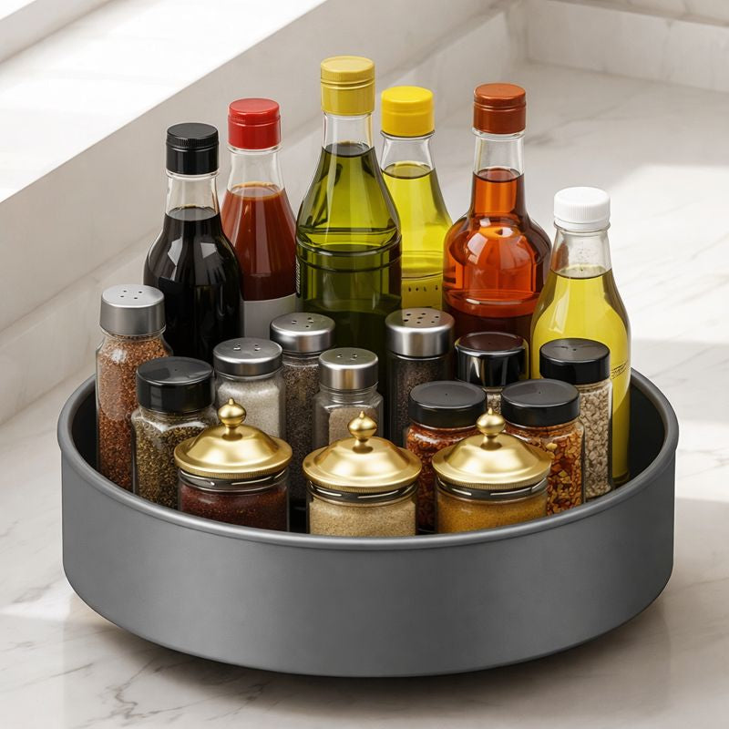 360° Rotating Spice Organizer – Adjustable Multi-Tier Kitchen Storage Rack