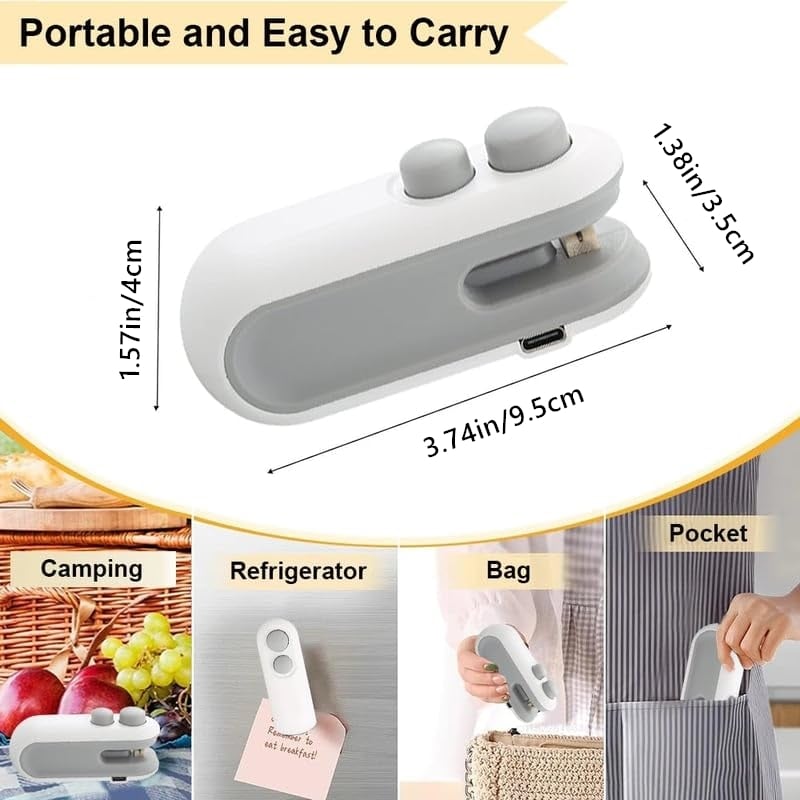 🔥Last Day Buy 2 Get 1 Free $10.99 Each🔥 Mini Bag Sealer with Cutter and Magnet