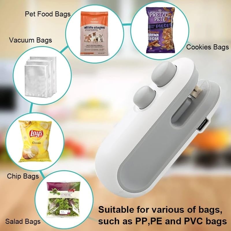🔥Last Day Buy 2 Get 1 Free $10.99 Each🔥 Mini Bag Sealer with Cutter and Magnet