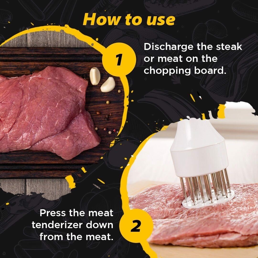 🔥Last Day Buy 1 Get 1 Free $9.99 Each🥩Stainless Steel Meat Tenderizer Needle 21 Pin Steak BBQ Kitchen Cooking Tool