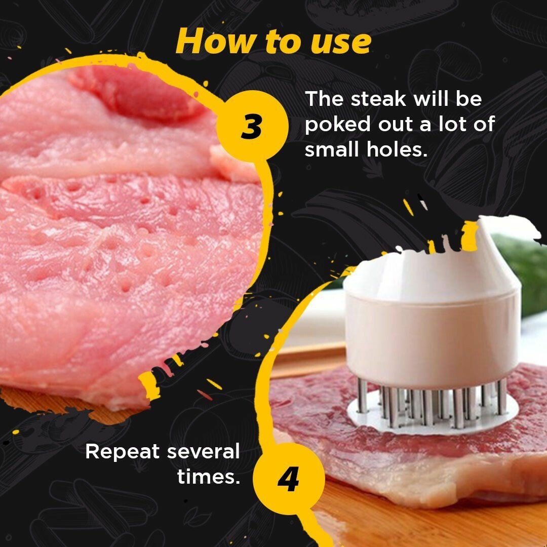 🔥Last Day Buy 1 Get 1 Free $9.99 Each🥩Stainless Steel Meat Tenderizer Needle 21 Pin Steak BBQ Kitchen Cooking Tool
