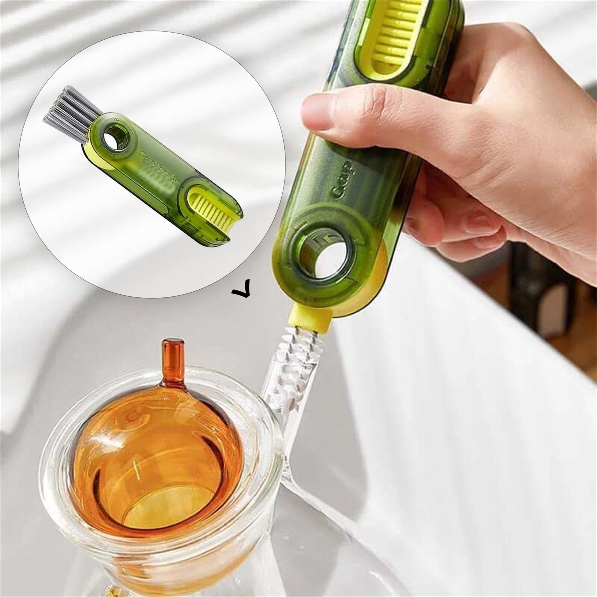 🔥Last Day Buy 1 Get 1 Free $8.99 Each🔥Multitrust 3 in 1 U Shaped Bottle Brush